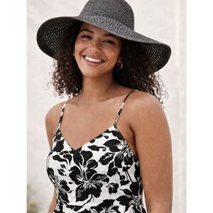 J.Crew Wide Brim Sun Hat – Black | One Size | Chic Summer Essential NWOT